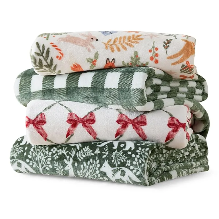 Martha Stewart Printed Seasonal Plush Throw