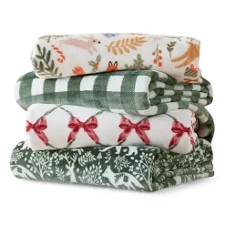 Martha Stewart Printed Seasonal Plush Throw