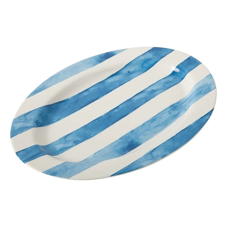 Martha Stewart Salt and Shore Americana 16 inch Ceramic Oval Platter