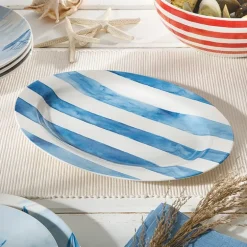 Martha Stewart Salt and Shore Americana 16 inch Ceramic Oval Platter