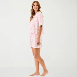 Martha Stewart Womens V-Neck Short Sleeve 2-pc. Pajama Set