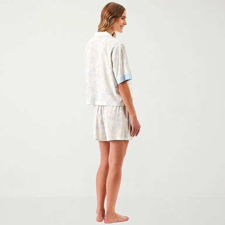 Martha Stewart Womens V-Neck Short Sleeve 2-pc. Pajama Set