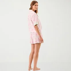 Martha Stewart Womens V-Neck Short Sleeve 2-pc. Pajama Set