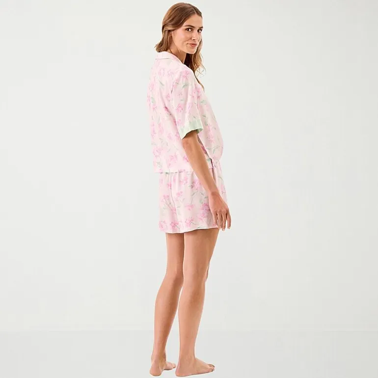 Martha Stewart Womens V-Neck Short Sleeve 2-pc. Pajama Set