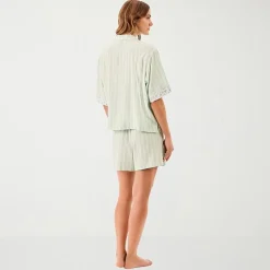 Martha Stewart Womens V-Neck Short Sleeve 2-pc. Pajama Set