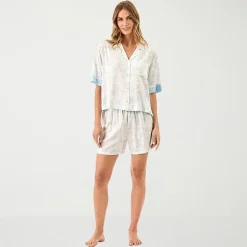 Martha Stewart Womens V-Neck Short Sleeve 2-pc. Pajama Set