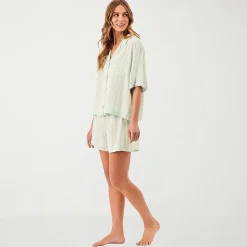 Martha Stewart Womens V-Neck Short Sleeve 2-pc. Pajama Set