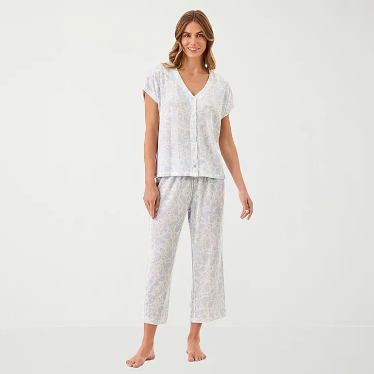 Martha Stewart Womens V-Neck Sleeveless 2-pc. Pajama Set