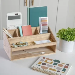Martha Stewart Wood Desktop Organizer