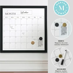 Martha Stewart 18x18 Inch Dry Erase Wall Calendar