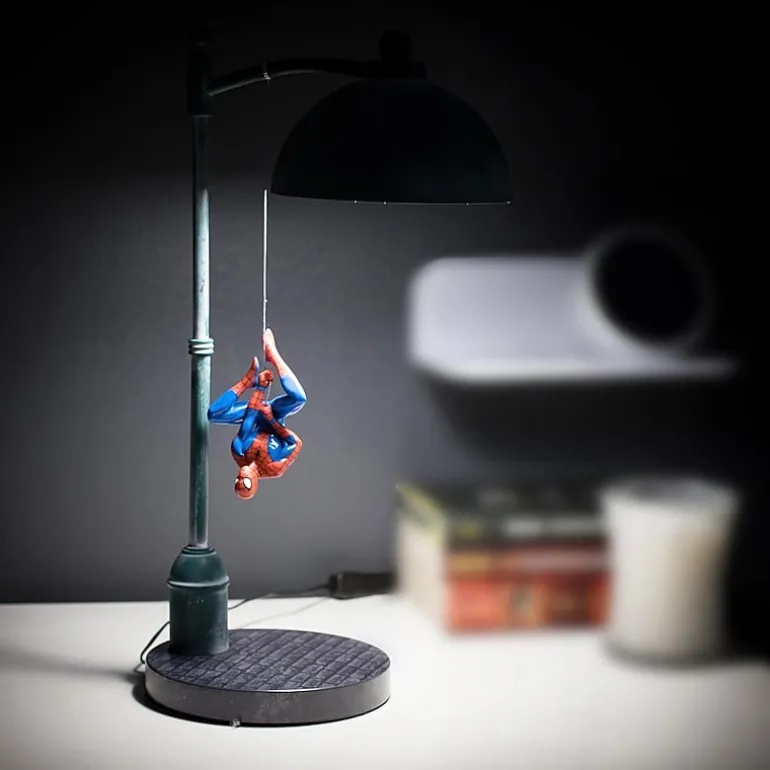 Marvel Street Lamp With Spiderman Figure 16 Inch Led Desk Lamp
