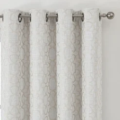 Max Blackout Campbell Geo Jacquard Grommet Top Energy Saving 100% Blackout Single Curtain Panel