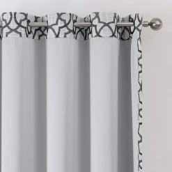 Max Blackout Campbell Geo Jacquard Grommet Top Energy Saving 100% Blackout Single Curtain Panel