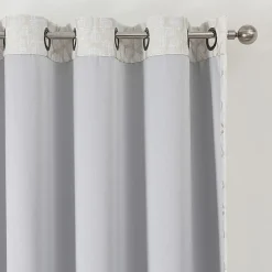Max Blackout Campbell Geo Jacquard Grommet Top Energy Saving 100% Blackout Single Curtain Panel