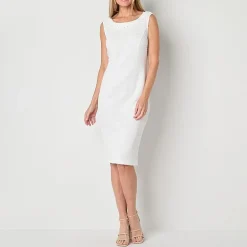 Maya Brooke Womens Bell Pearl Trim Jacket Dress