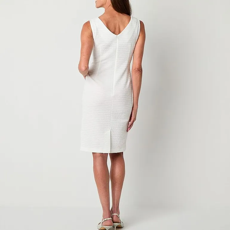 Maya Brooke Womens Pearl Trim Jacket Dress