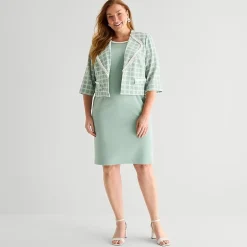 Maya Brooke Womens Plus Jacket Dress