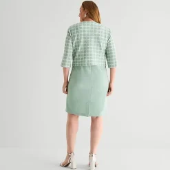 Maya Brooke Womens Plus Jacket Dress
