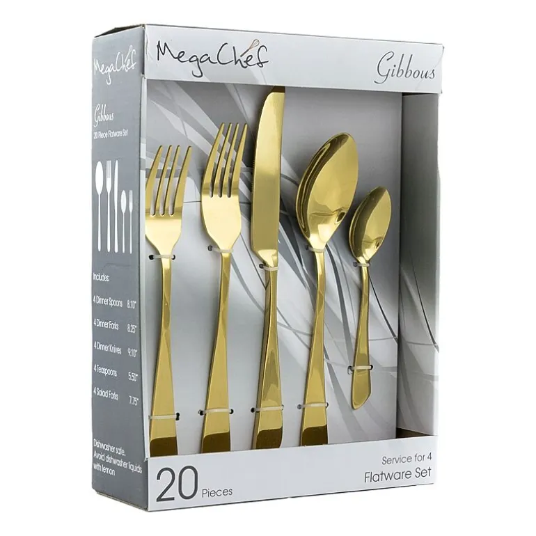 MegaChef Gibbous 20-pc. 18/10 Stainless Steel Flatware Set