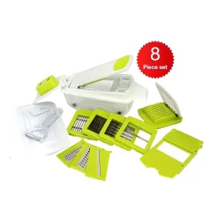MegaChef 8 in 1 Multi-Use Slicer Dicer and Chopper with Interchangeable Blades, Vegetable and Fruit Peeler and Soft Slicer