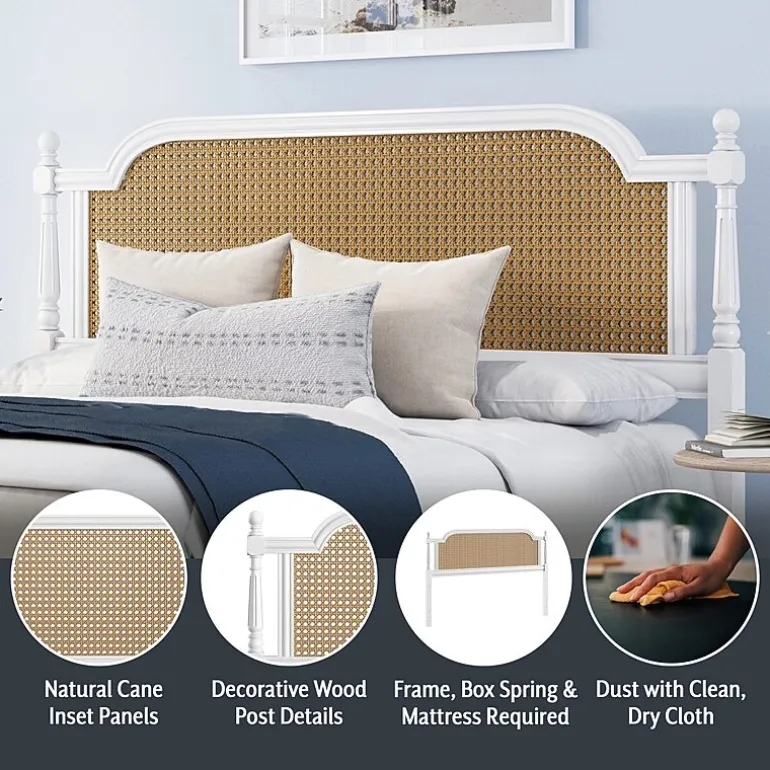 Melanie Wood and Cane Headboard