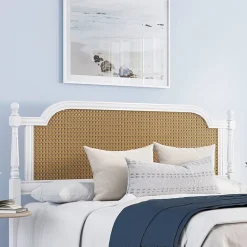Melanie Wood and Cane Headboard