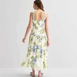 Melonie T Womens Square Neck Sleeveless Maxi Dress