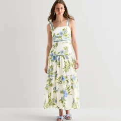 Melonie T Womens Square Neck Sleeveless Maxi Dress
