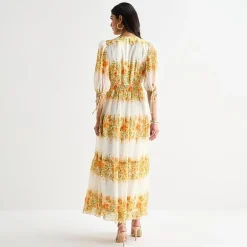 Melonie T Womens V Neck Elbow Sleeve Maxi Dress