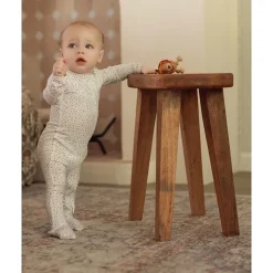 MeMoi Baby "Abstract Spots" Rayon-Blend Front-Zip Long-Sleeve Footie