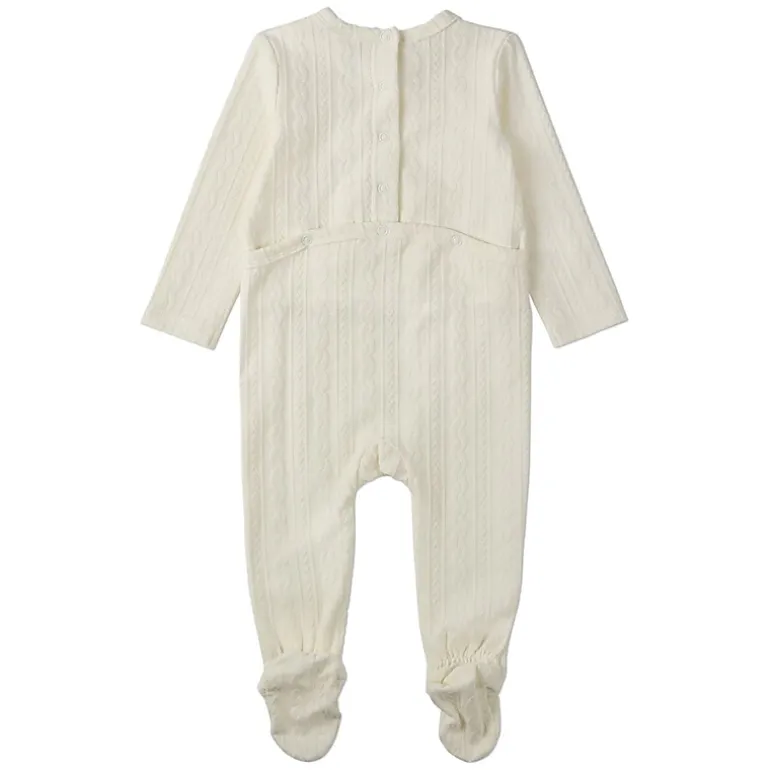 MeMoi Baby and Toddler Cotton-Rich Faux Cable Knit Footie