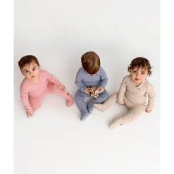 MeMoi Baby and Toddler Crossover-Neckline Stretch Modal Footie
