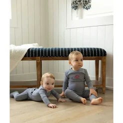MeMoi Baby and Toddler "Generation MiniMoi" Stretchy Mini-Striped Cotton-Rich Footie