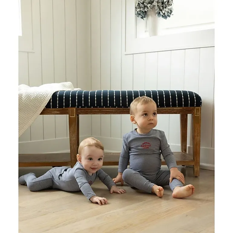MeMoi Baby and Toddler "Generation MiniMoi" Stretchy Mini-Striped Cotton-Rich Footie