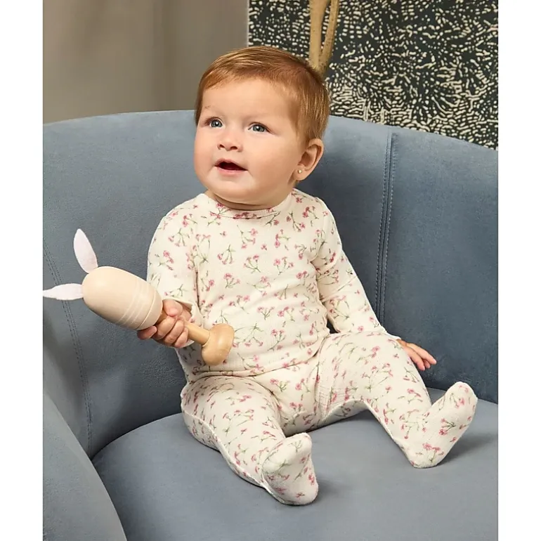 MeMoi Baby and Toddler Girls "Full Bloom" Floral Pointelle Footie