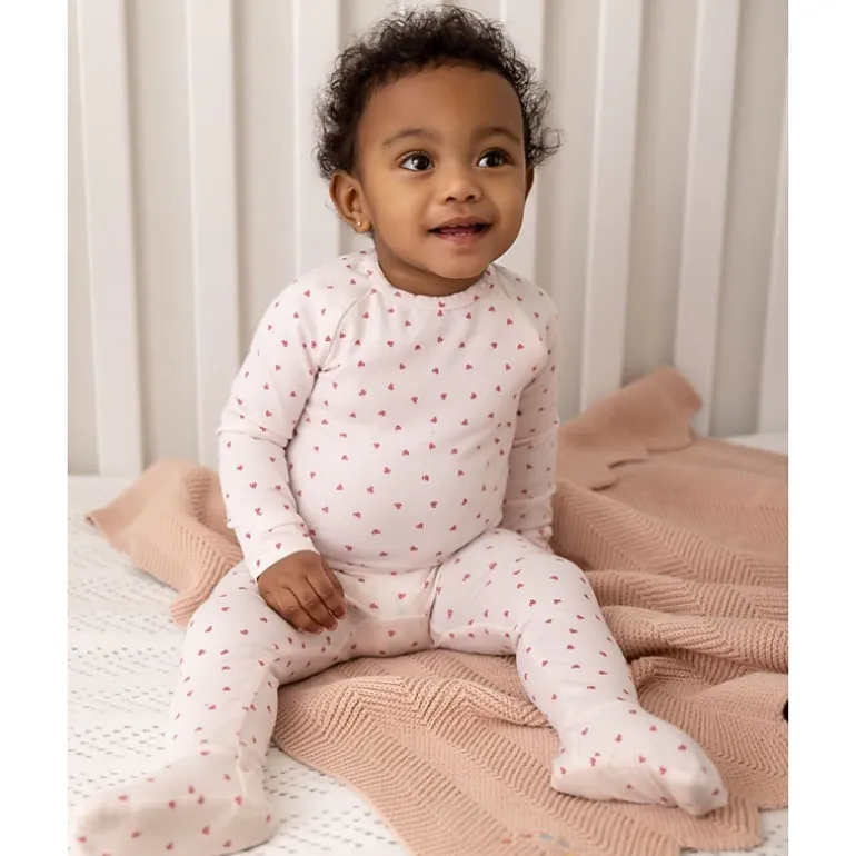 MeMoi Baby Clover-Print Hidden Zip Footie