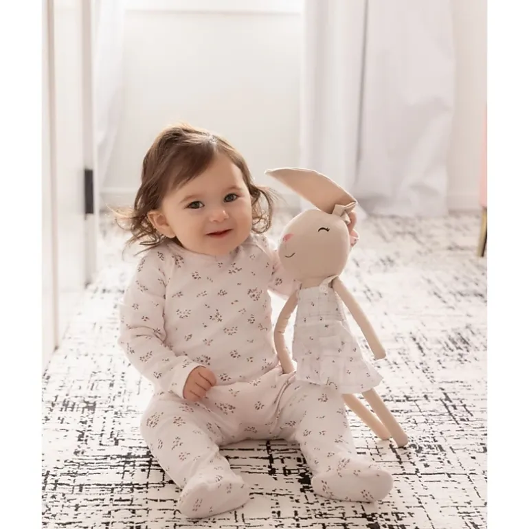MeMoi Baby Girls "Cameo Florals" 100% Cotton Footie