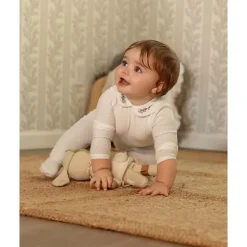 MeMoi Baby Girls "Lilacs Are The Sweetest Bloom" Embroidered Footie
