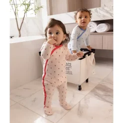 MeMoi Baby Girls "Plant Your Dreams And Grow Happy" Floral Pointelle Footie