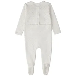 MeMoi Baby Girls "Put A Bow On It" 100% Cotton Embroidered Polka-Dot Footie