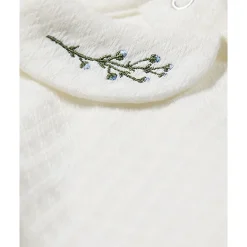 MeMoi Baby Unisex "Blue Buds Sweetest Bloom" Cotton/Rayon Embroidered Footie