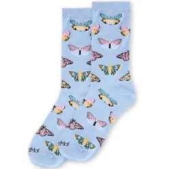 MeMoi Butterfly Bamboo Blend Crew Socks