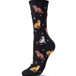 MeMoi Cats & Friend Bamboo Blend Crew Socks