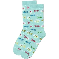 Memoi Kids Goldfish Rayon From Bamboo Crew Socks