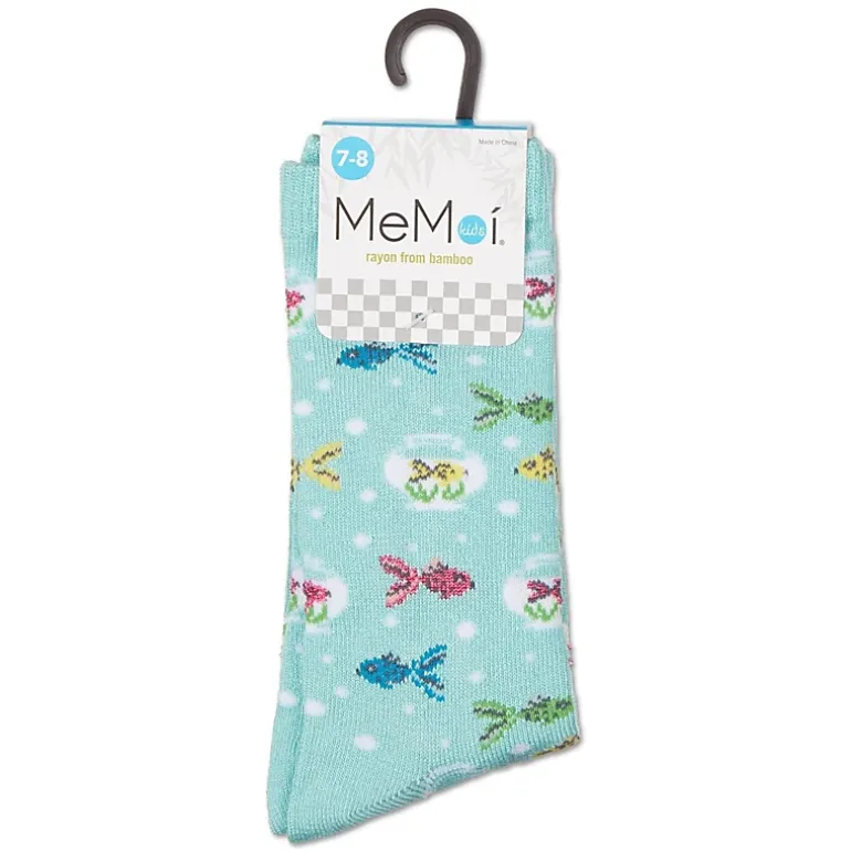 Memoi Kids Goldfish Rayon From Bamboo Crew Socks