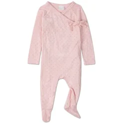 MeMoi 3 Piece Baby Girls "Little Hearts" Pointelle Rayon Blend Footie Set