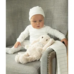 MeMoi 3 Piece Unisex Baby Ribbed Shimmer Stripe Footie Set