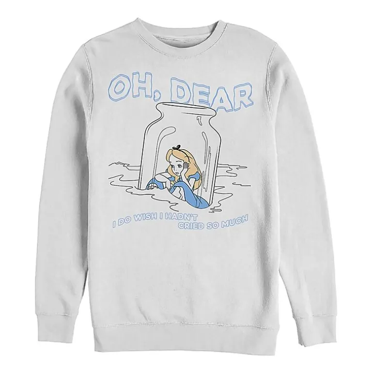 Mens Crew Neck Long Sleeve Alice in Wonderland Sweatshirt