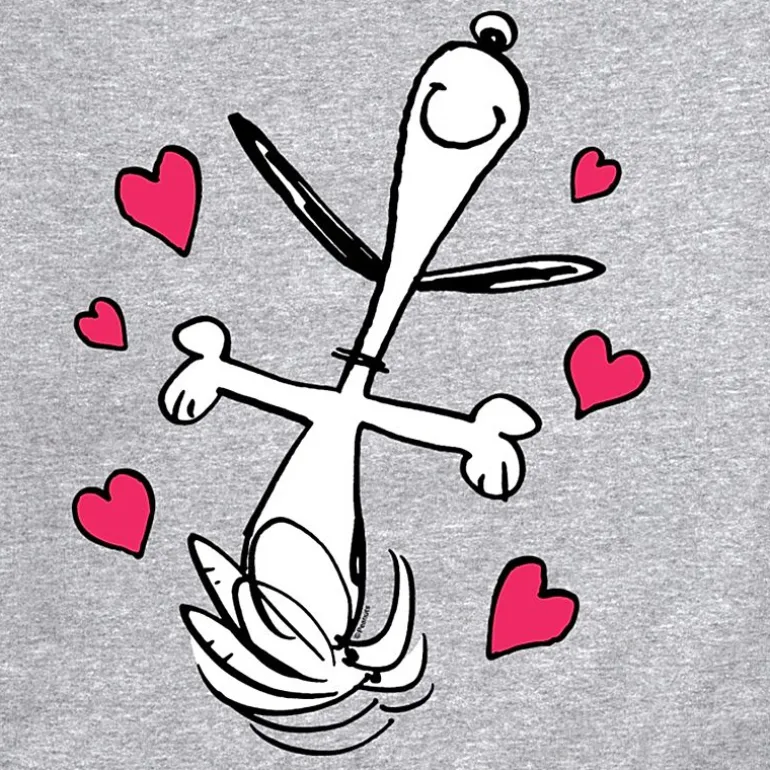 Mens Crew Neck Long Sleeve Peanuts Valentine's Day Sweatshirt