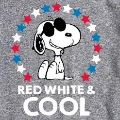 Mens Crew Neck Short Sleeve Classic Fit Peanuts Snoopy Big and Tall Graphic T-Shirt